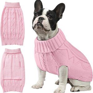 Dog Sweaters for Small Large Dogs Girl, Soft Warm Pup Dogs Shirt, Turtleneck Dog